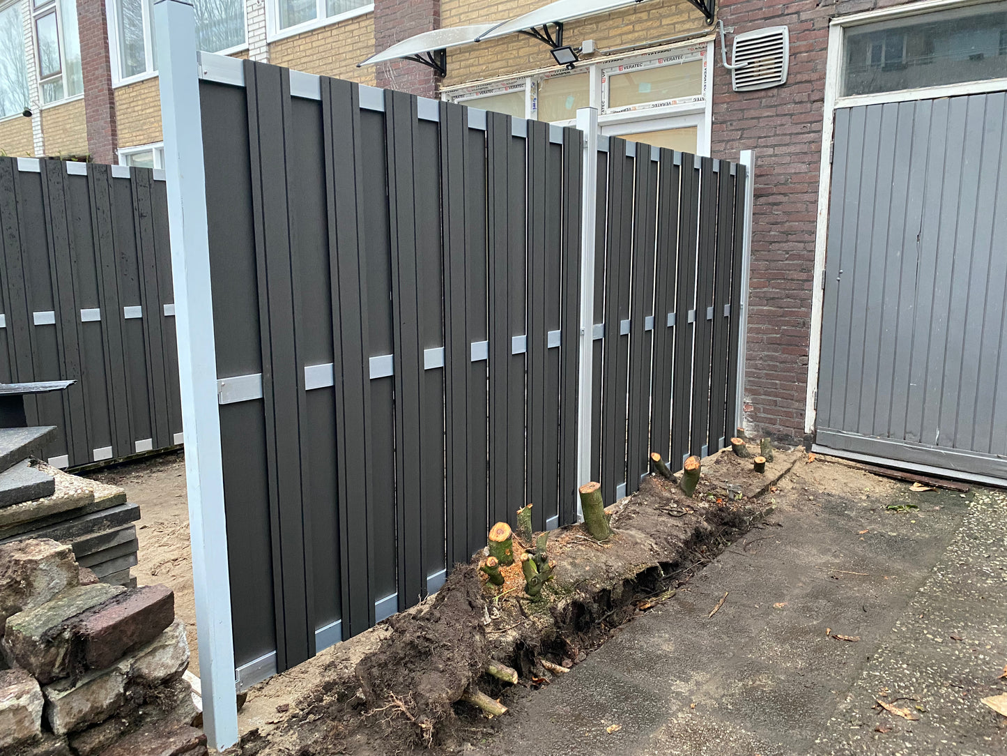 Composiet schutting Zilver Top Line