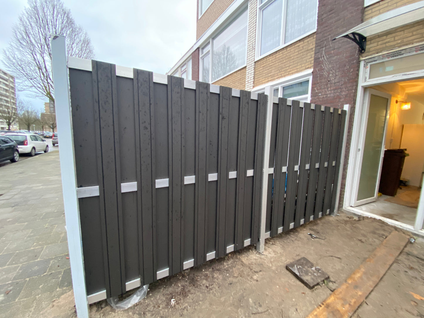 Composiet schutting Zilver Top Line