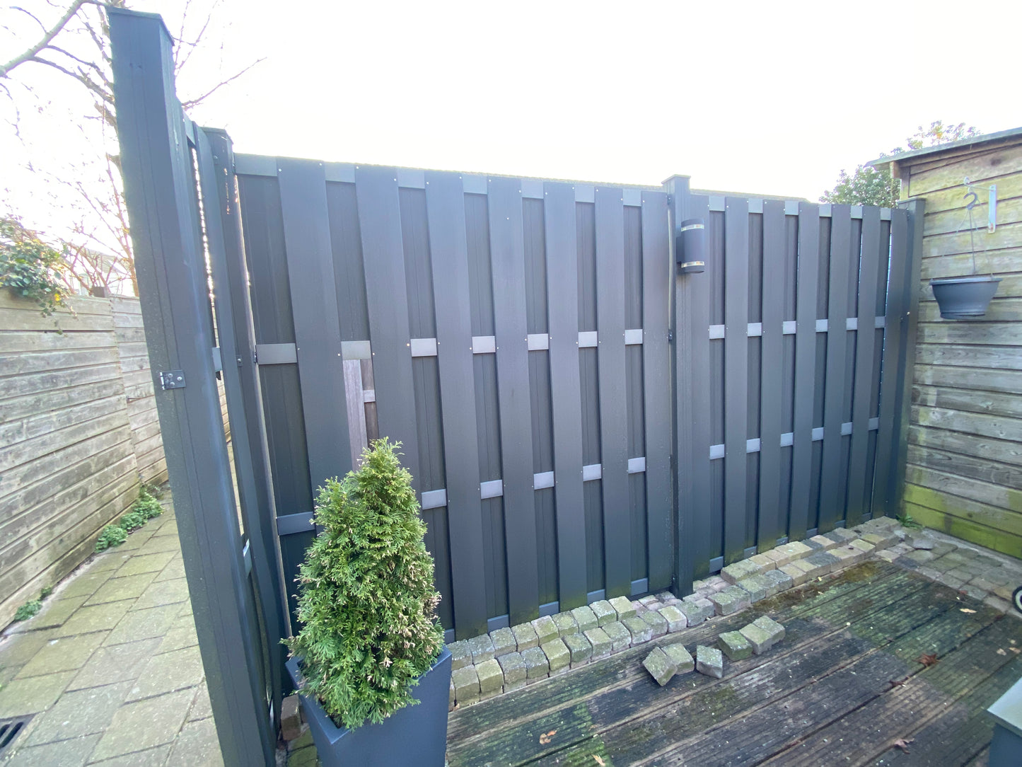 Composiet schutting Zwart Top Line