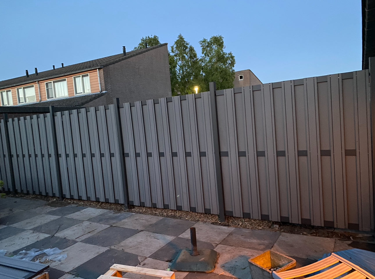 Composiet schutting Zilver Top Line