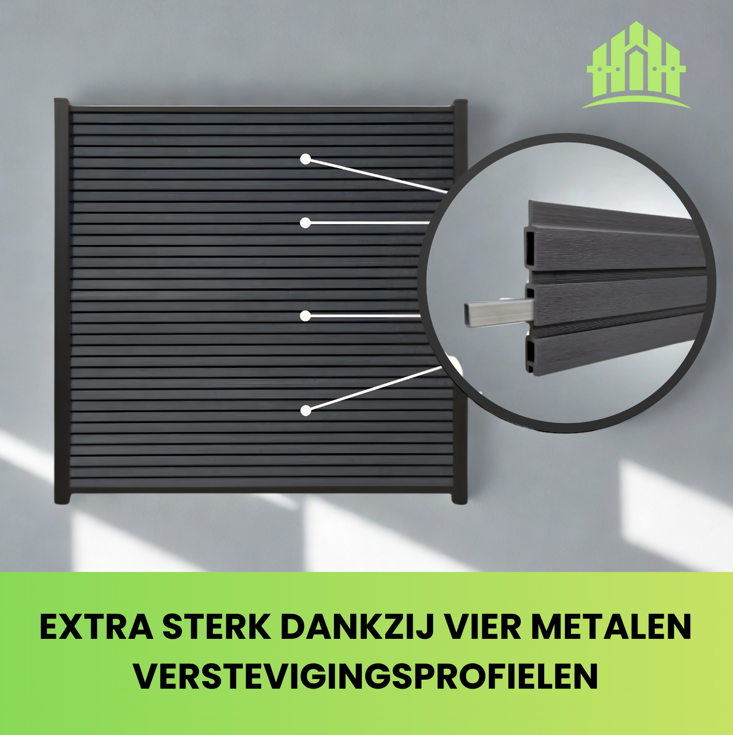 Exclusief Verticaal Composiet Schutting Rhombus Zwart