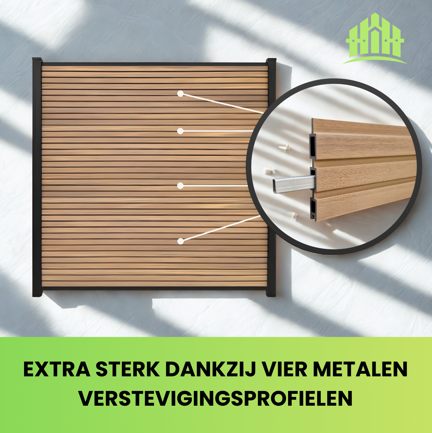 Exclusief Composiet Schutting Rhombus Eiken