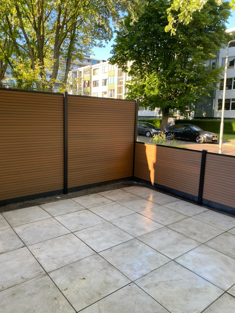 Exclusief Composiet Schutting Rhombus Teak