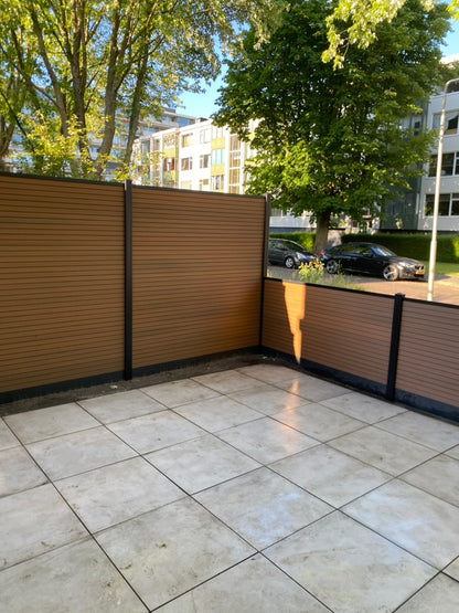 Exclusief Composiet Schutting Rhombus Teak