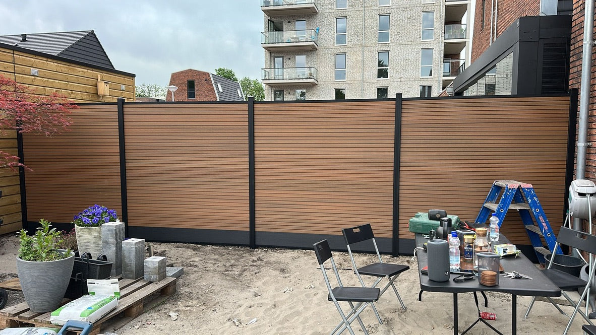 Exclusief Composiet Schutting Rhombus Teak