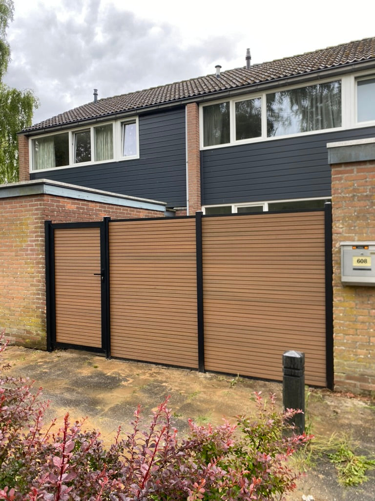 Exclusief Composiet Schutting Rhombus Teak
