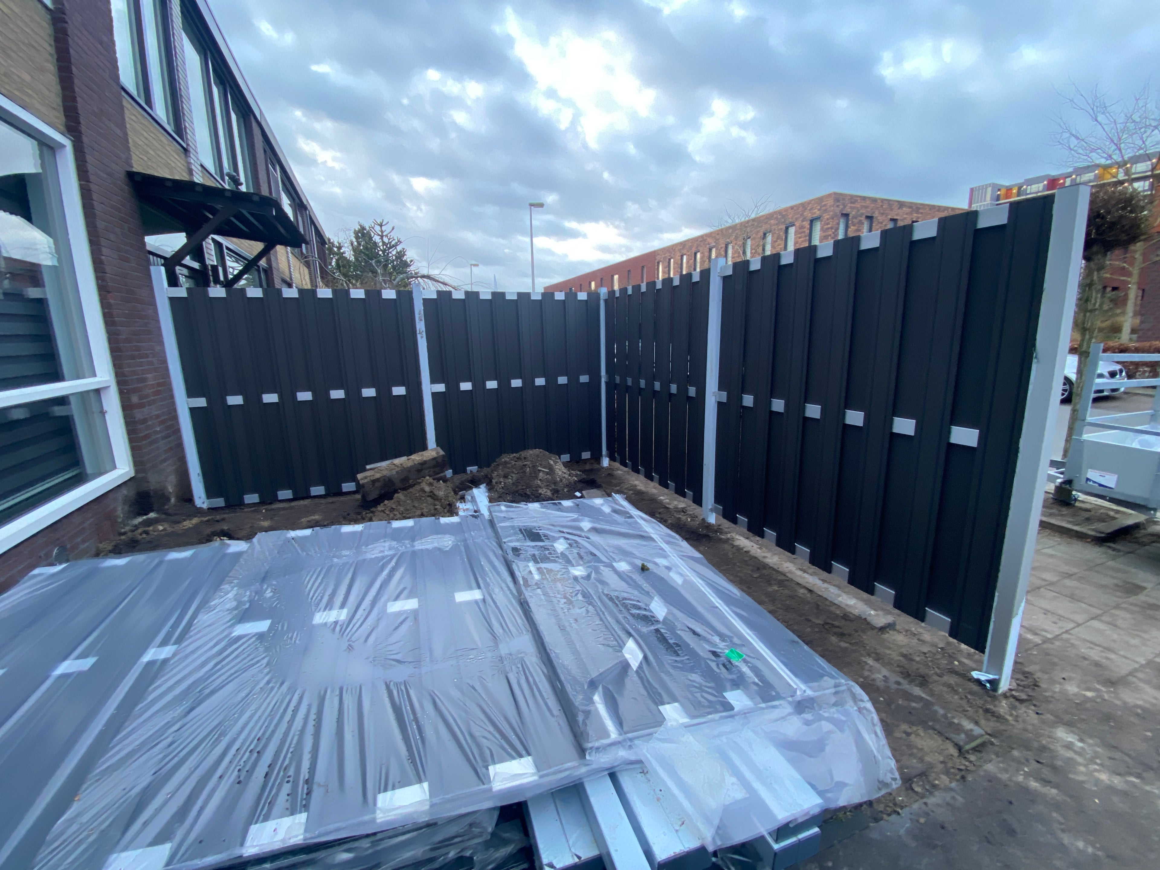 Composiet schutting Zilver Top Line