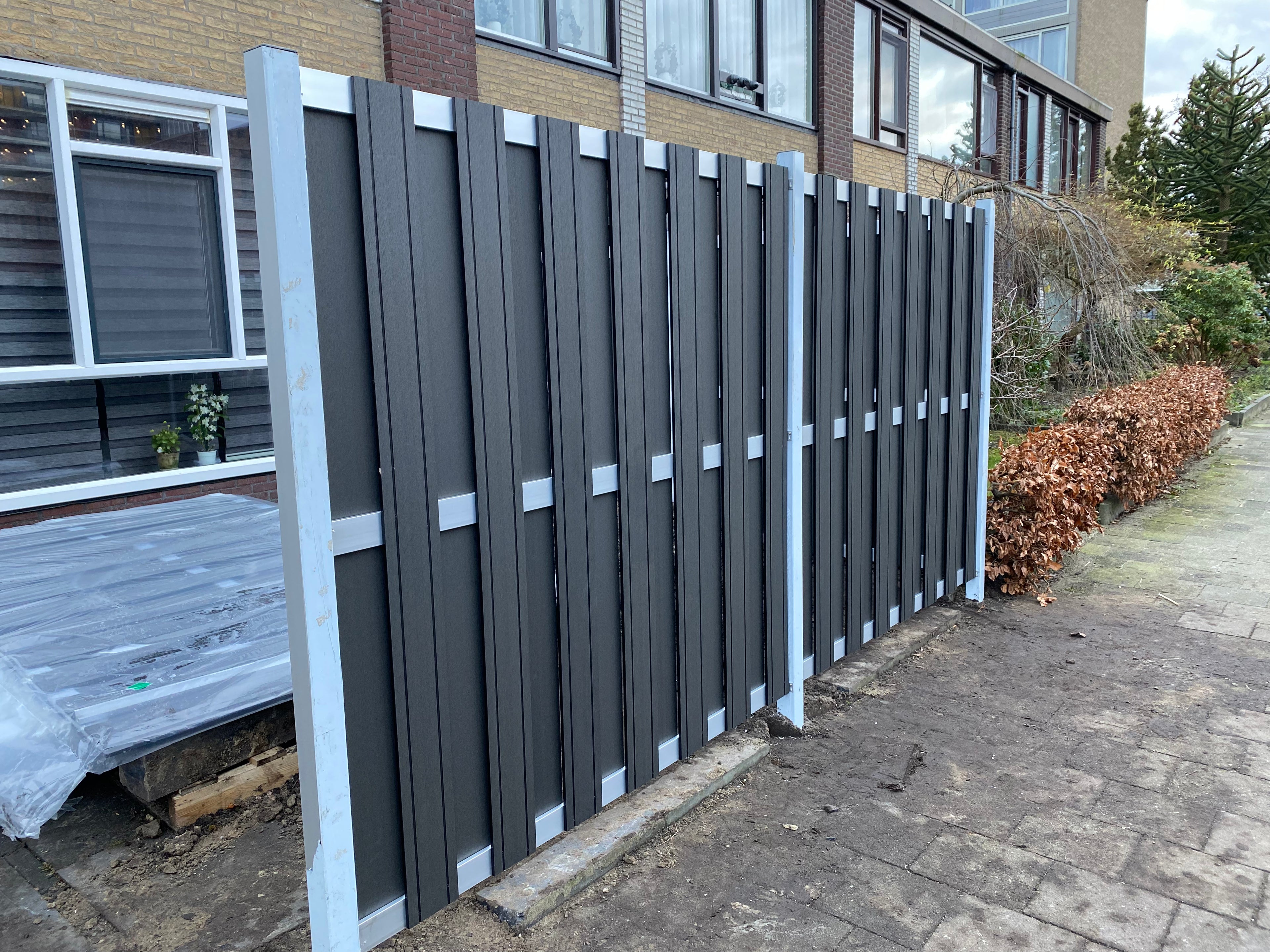 Composiet schutting Zilver Top Line