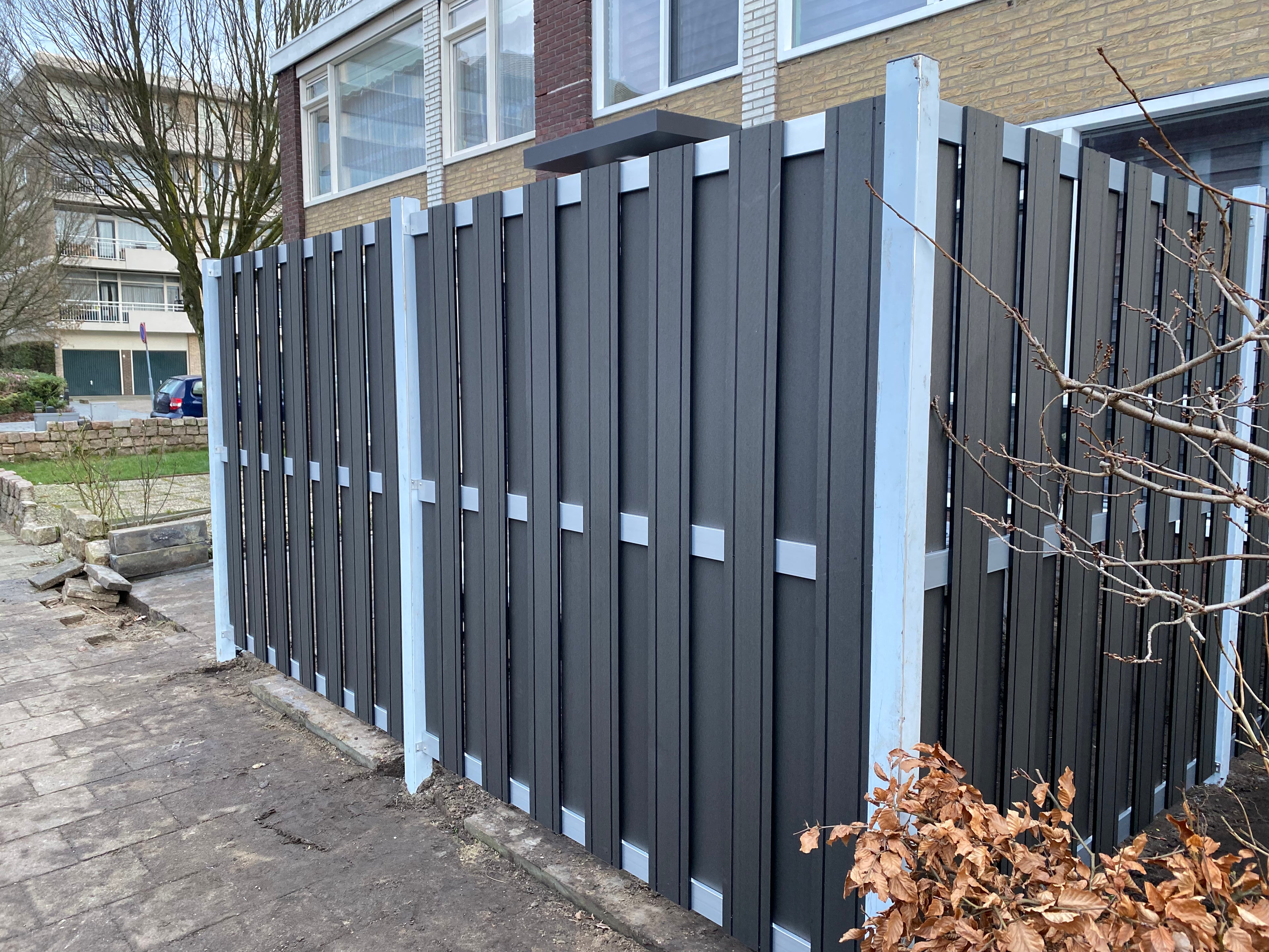 Composiet schutting Zilver Top Line