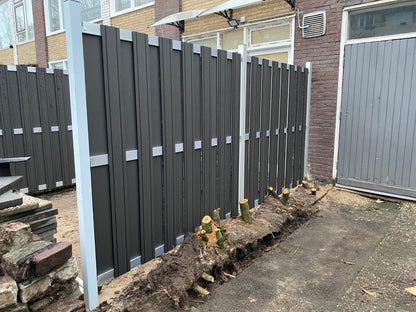 Composiet schutting Zilver Top Line