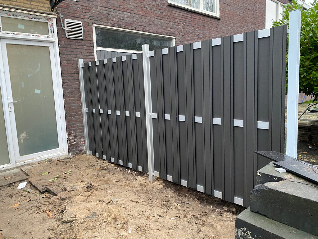 Composiet schutting Zilver Top Line