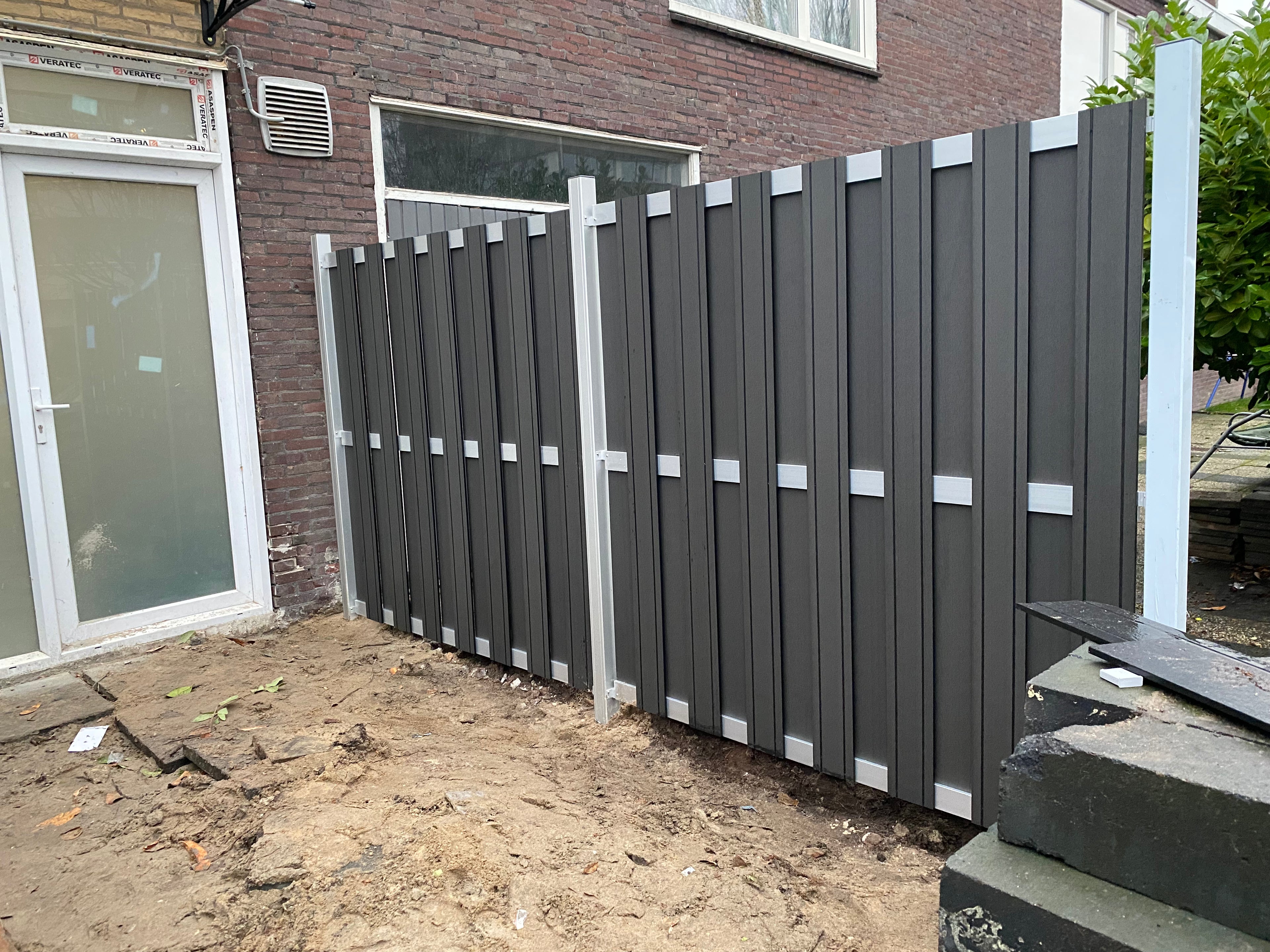 Composiet schutting Zilver Top Line