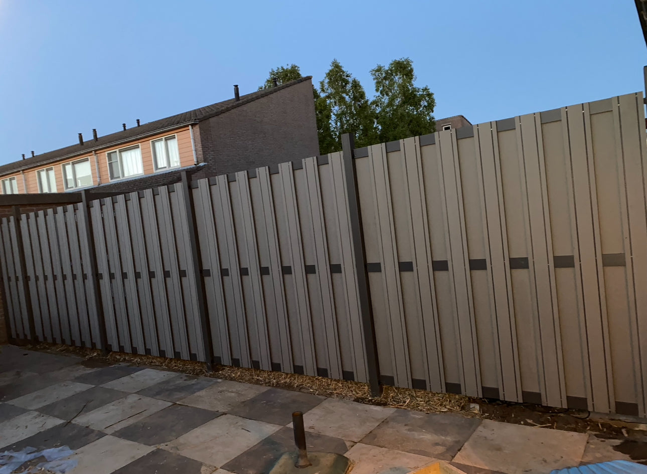 Composiet schutting Zilver Top Line