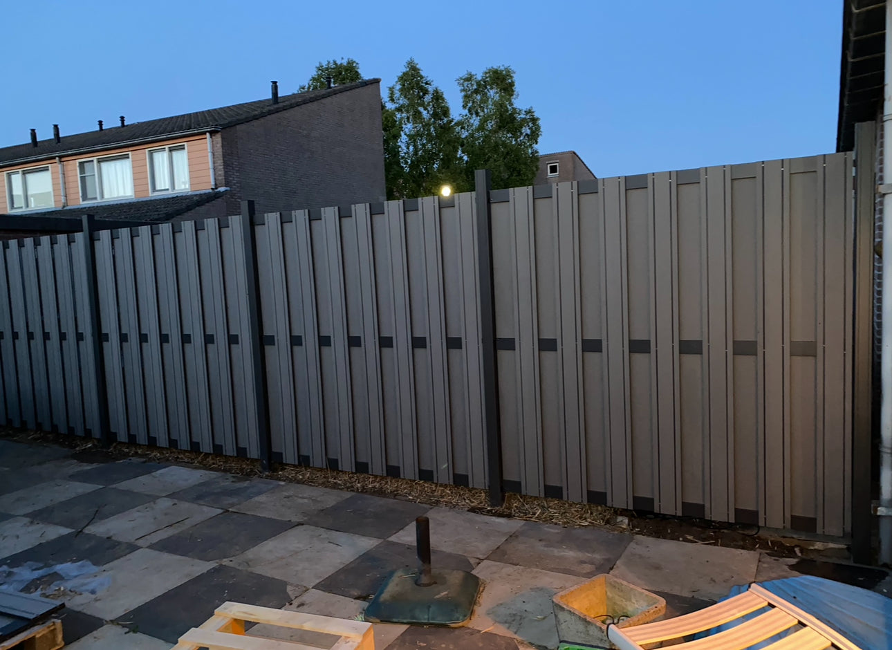 Composiet schutting Zilver Top Line