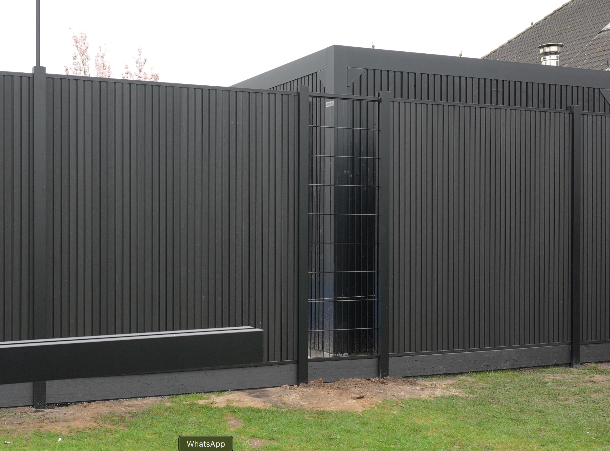 Exclusief Verticaal Composiet Schutting Rhombus Zwart