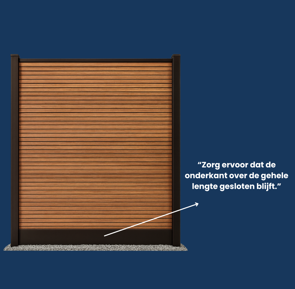 Aluminium onderplaat – Voor composiet schutting