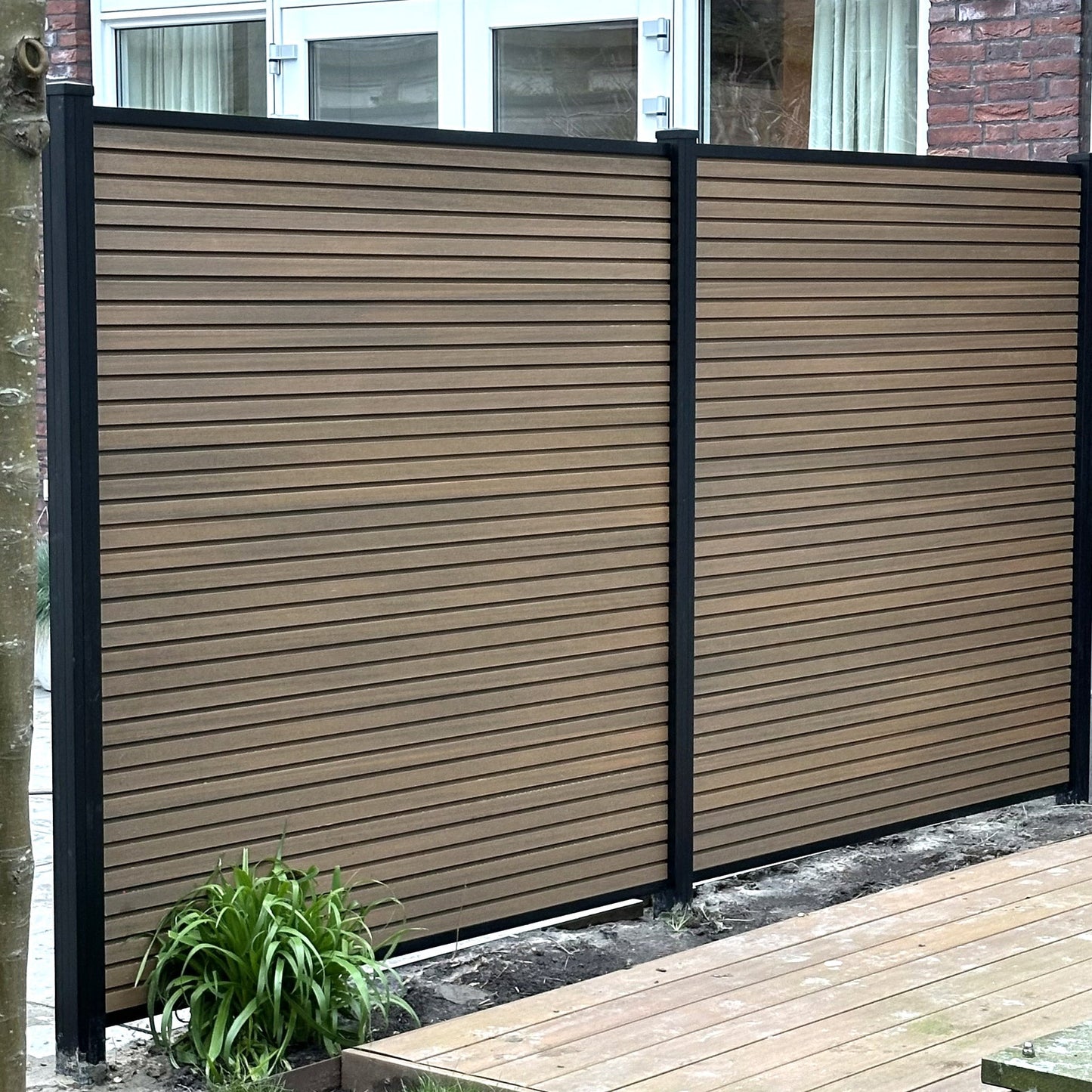 Composiet Schutting Rhombus Teak