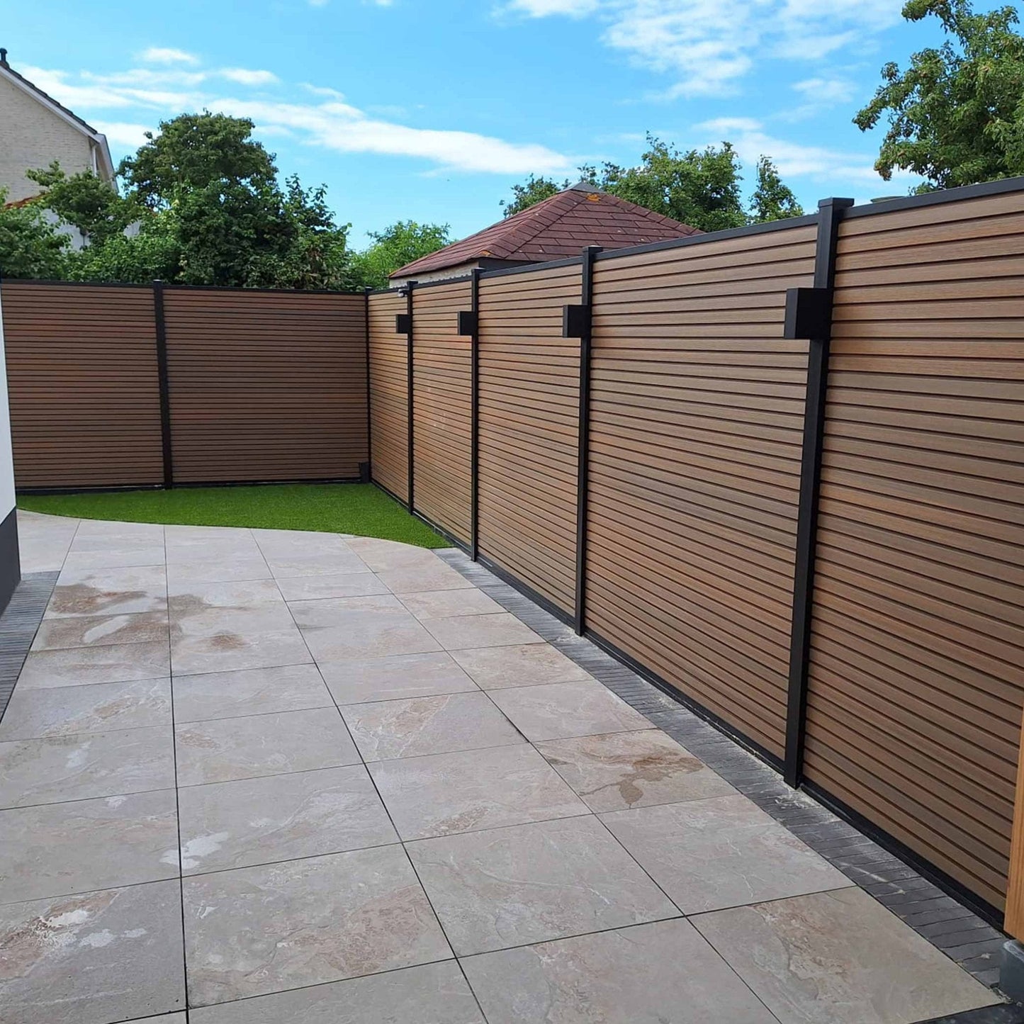 Composiet Schutting Rhombus Teak