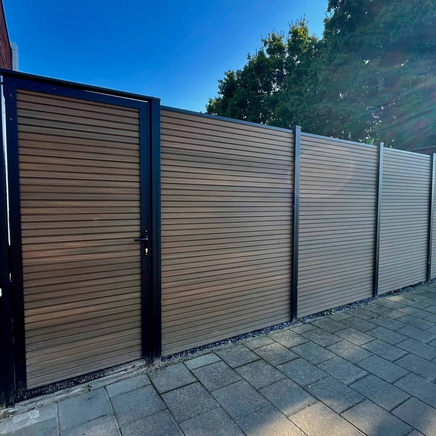 Composiet Schutting Rhombus Teak