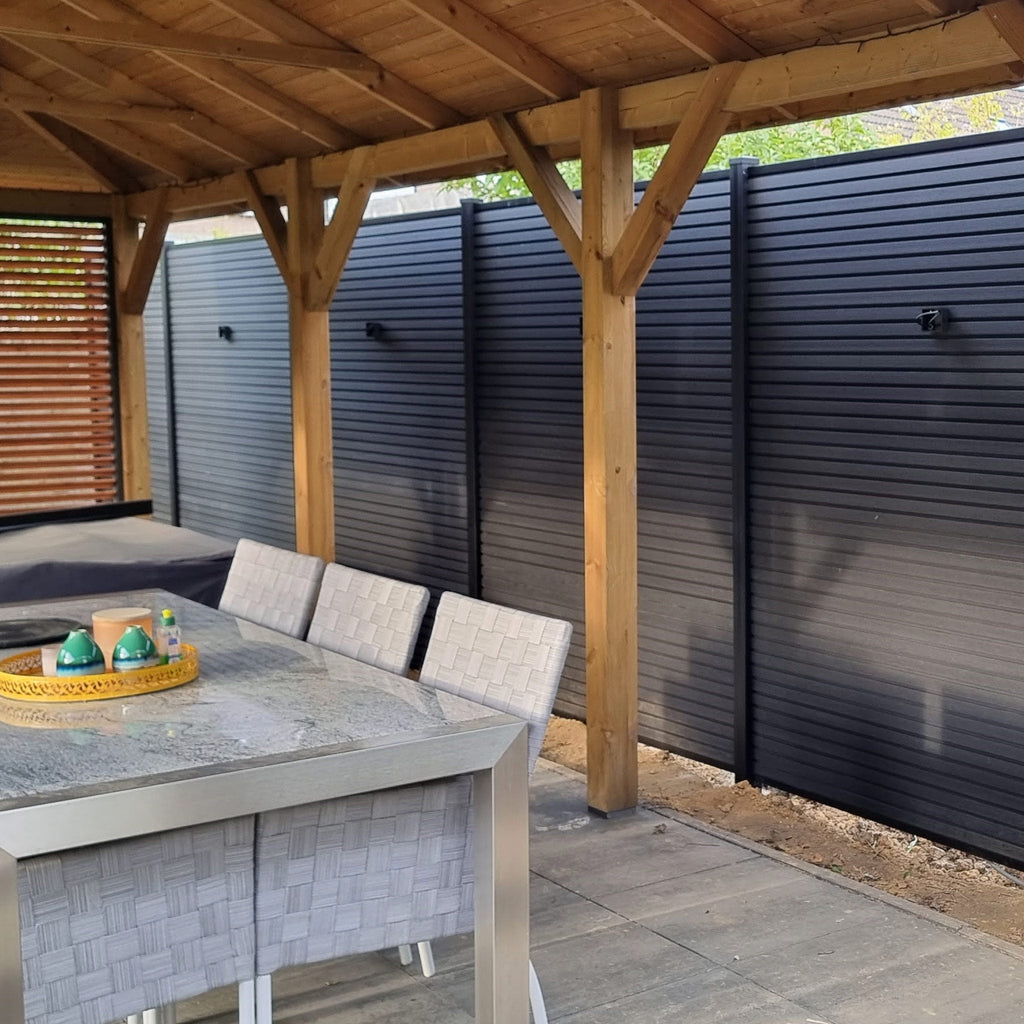 Exclusief Composiet Schutting Rhombus Zwart
