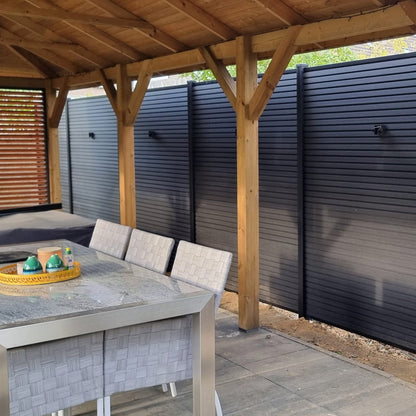 Exclusief Composiet Schutting Rhombus Zwart