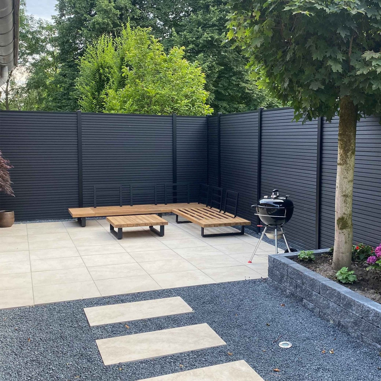 Exclusief Composiet Schutting Rhombus Zwart