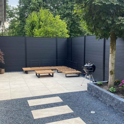 Exclusief Composiet Schutting Rhombus Zwart