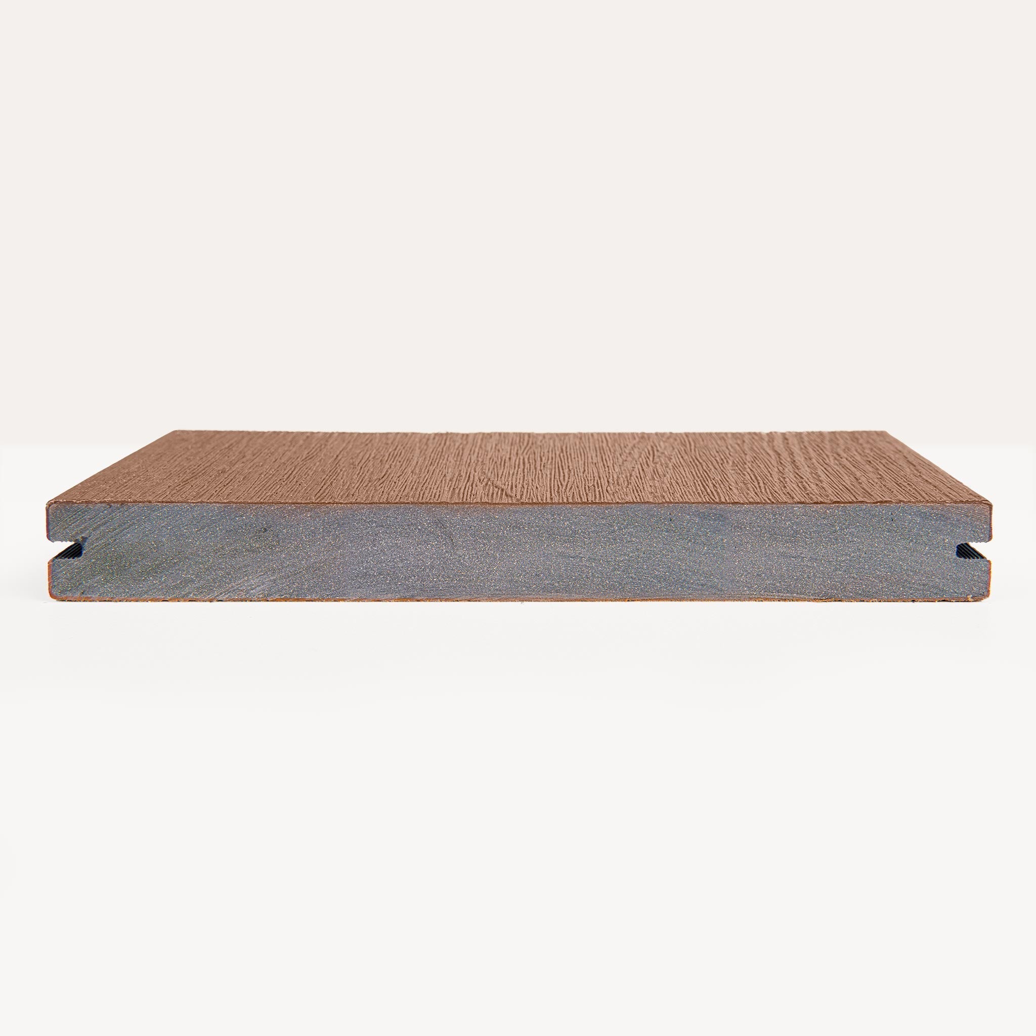 Sample vlonderplank massief bruin/teak