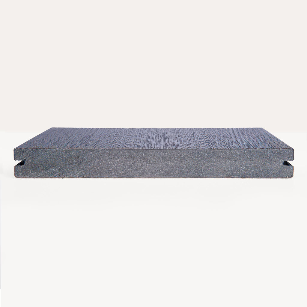 Sample vlonderplank massief zwart/grijs