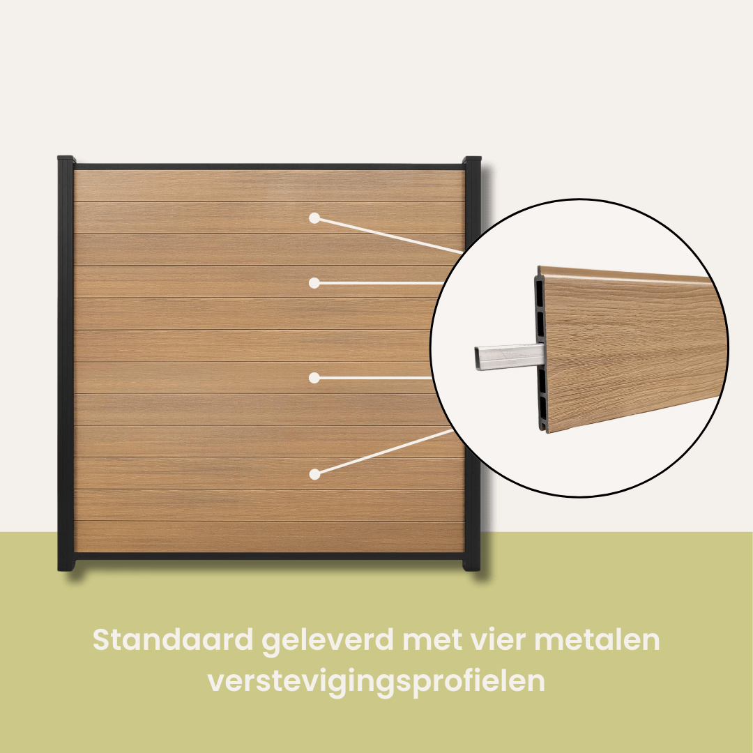 Composiet schutting rhombus zwart